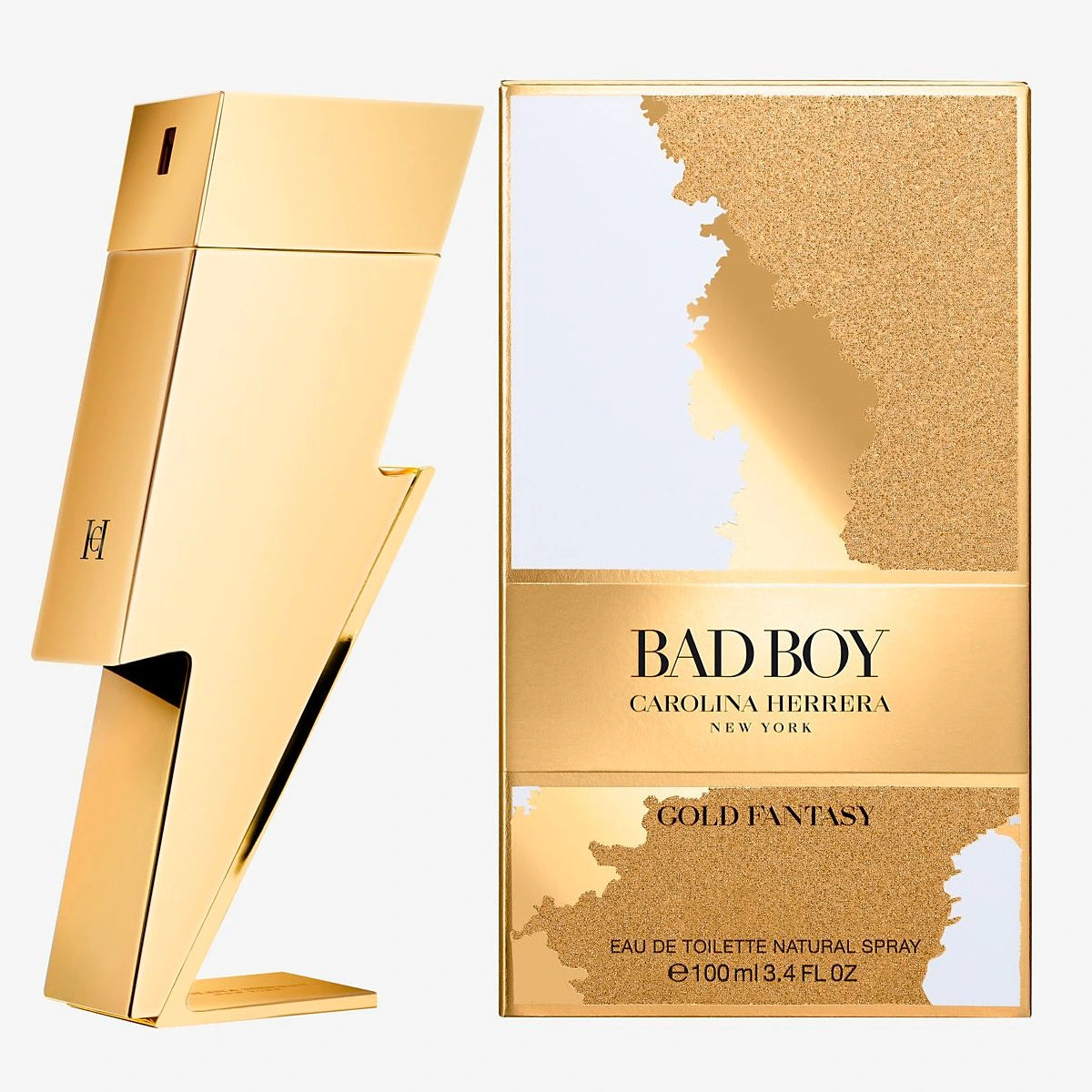 Carolina Herrera Men's Bad Boy Gold Fantasy EDT Spray 3.4 oz Fragrances  8411061028933 - Fragrances & Beauty, Bad Boy Gold Fantasy - Jomashop