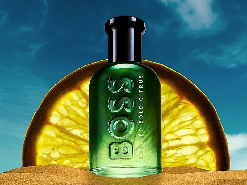 shop hugo boss collection, bottled bold citrus fragrance pictured