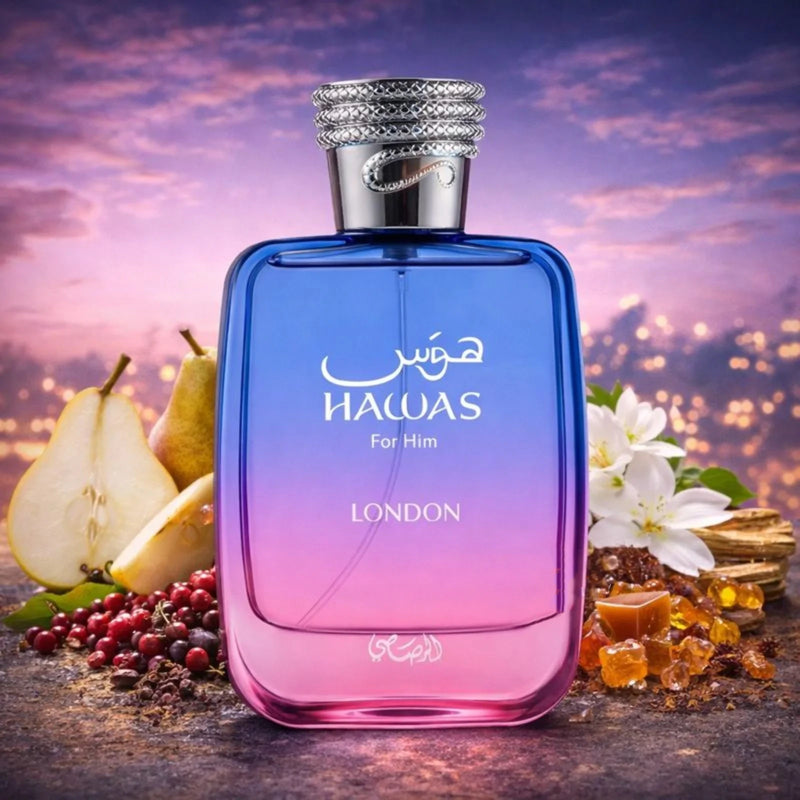 未開封 Hawas London ハワスロンドン100mlアラビア香水 UAE製 Rasasi Hawas London EDP 3.4 oz Unisex Oriental Woody Perfume