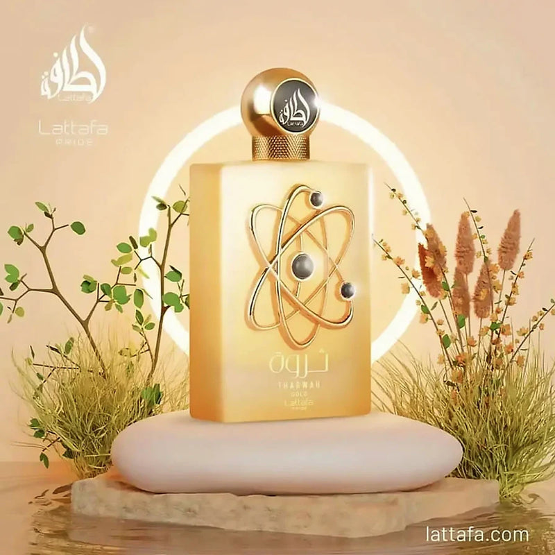 Perfume unisex Lattafa Tharwah Gold de 3,4 oz – LaBellePerfumes