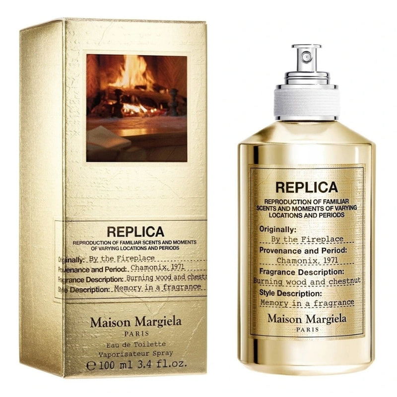 Replica By The Fireplace Gold EDT 3.4oz unisex – LaBellePerfumes Replica By The Fireplace Gold EDT 3.4oz unisex – LaBellePerfumes