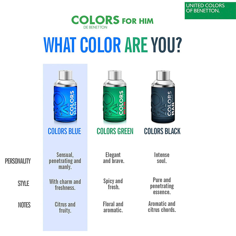 Benetton Colors Blue 6.7 oz EDT for men